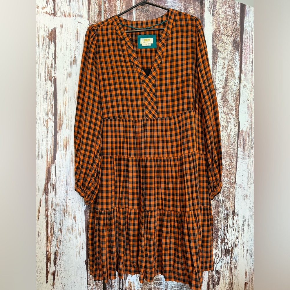 Anthropologie Maeve Plaid Dress